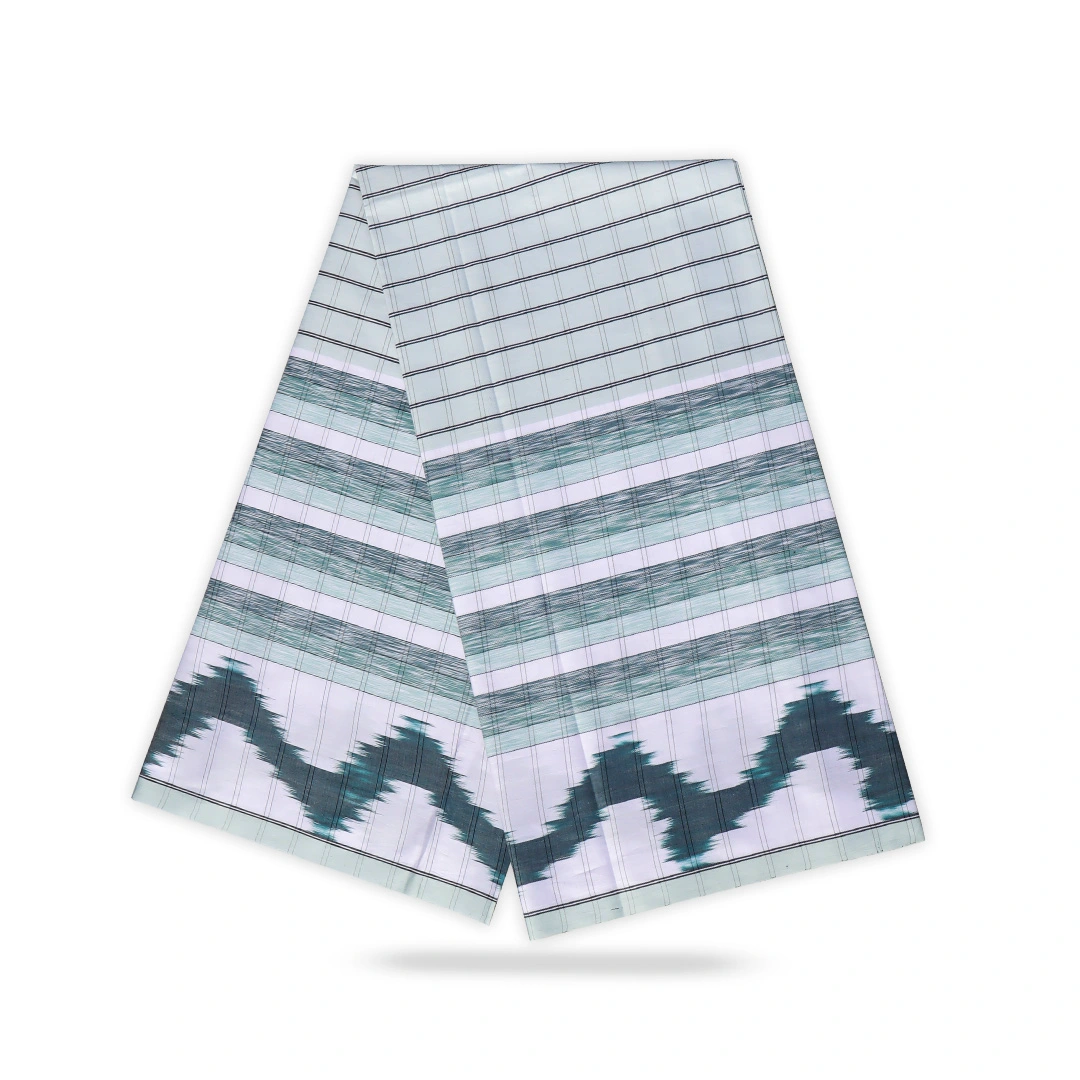 Elegant White Modern Check Lungi