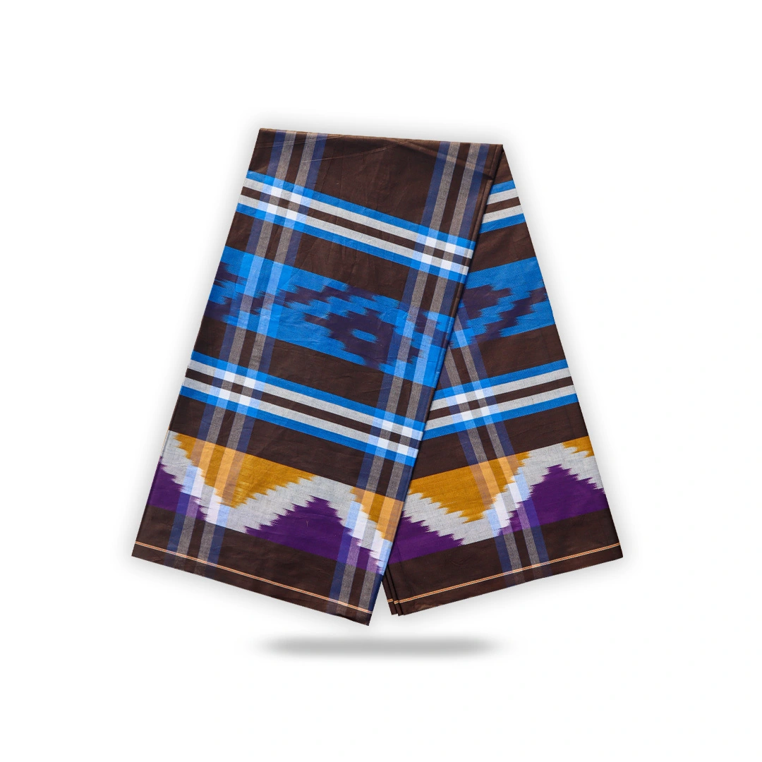 Classic Jharna Lungi– Maroon & Blue Check Pattern