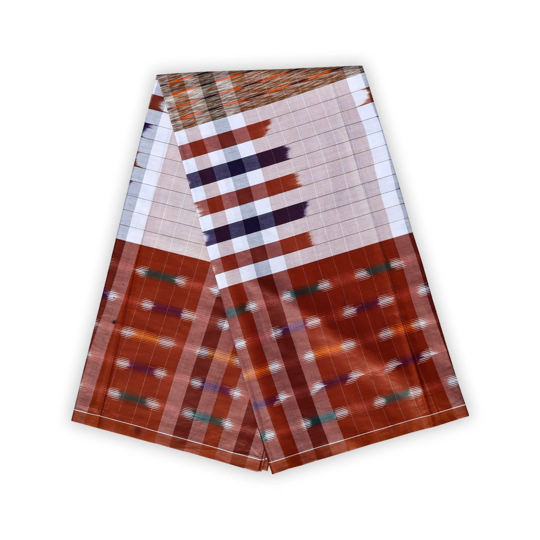 Signature Jharna Check Lungi – Khoyri & White Classic Pattern