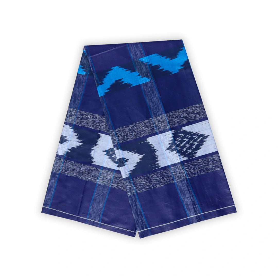 Signature Jharna Check Lungi – Deep blue Classic Pattern