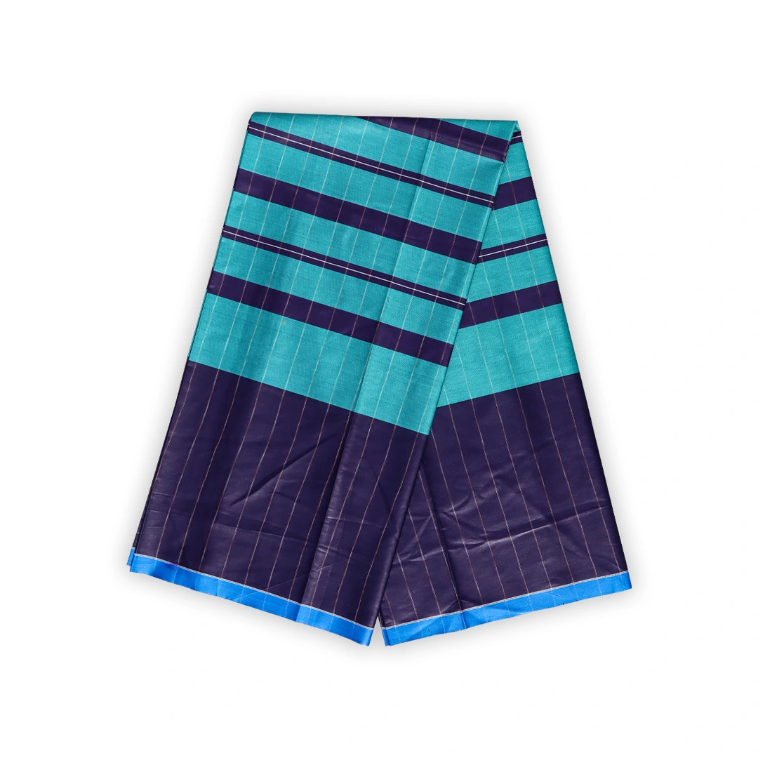 Sajib Textile Elegant Stripe Lungi – Aqua & Navy