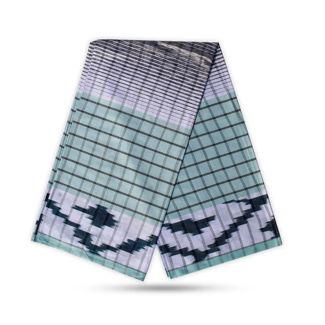 Elegant Sky Blue Modern Check Lungi