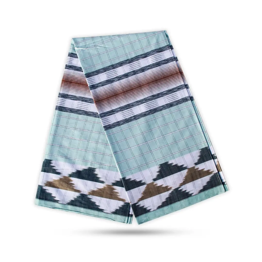 Elegant Modern Check Lungi-Sky Blue