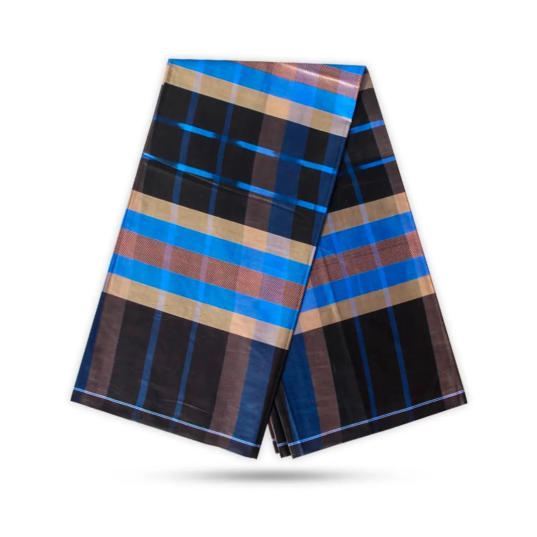 Premium Blue & Brown Check Cotton Lungi